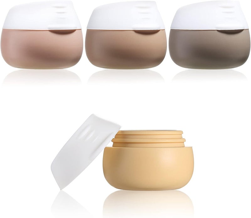 Gemice TSA Approved Travel Size Containers for Toiletries, Silicone Jars, Leak-proof Travel Accessories with Lid for Cosmetic Makeup Face Body Hand Cream (4 Pieces) (Apricot) - Image 1